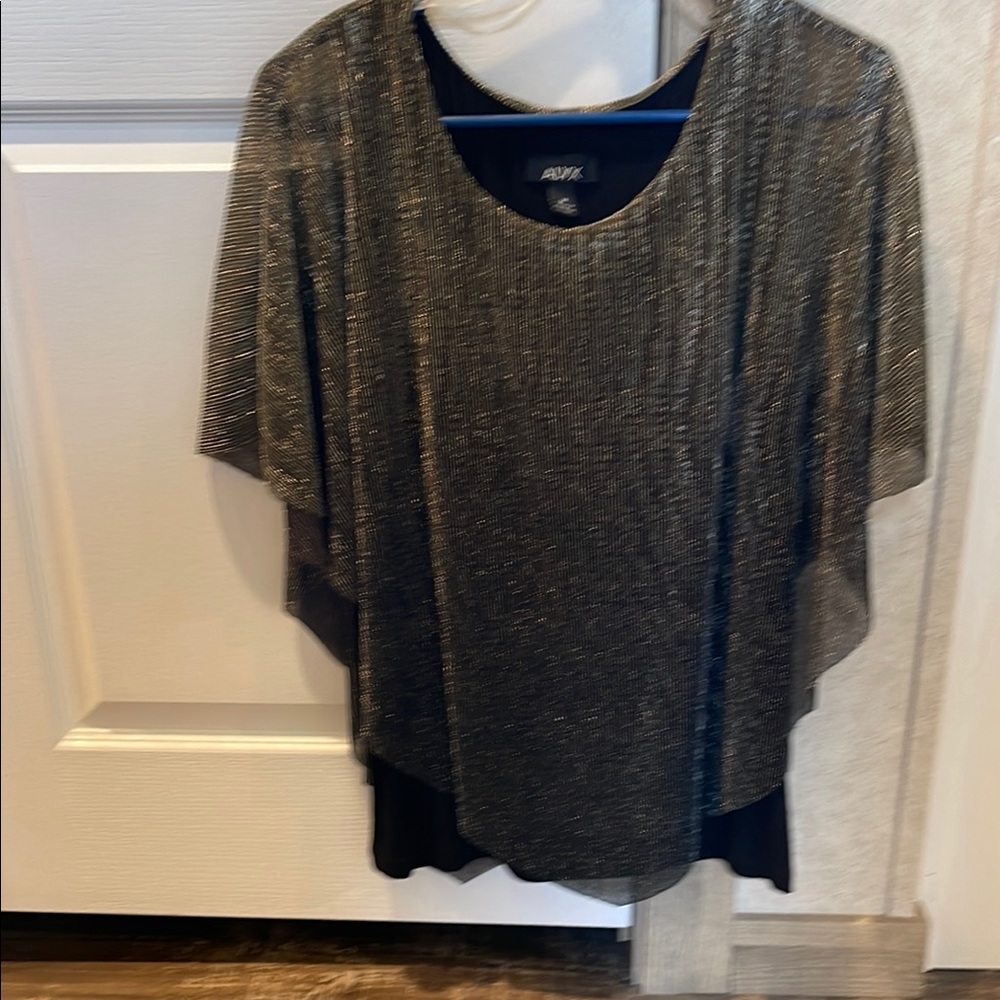 Women's Black and Gold Shimmering Elegant Blouse